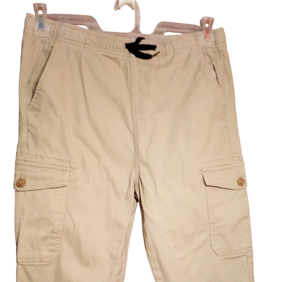 Vintage Y2K Plugg Cargo Pants Jeans Boys XL Drawstring Elastic Waist Pockets - Picture 2 of 5